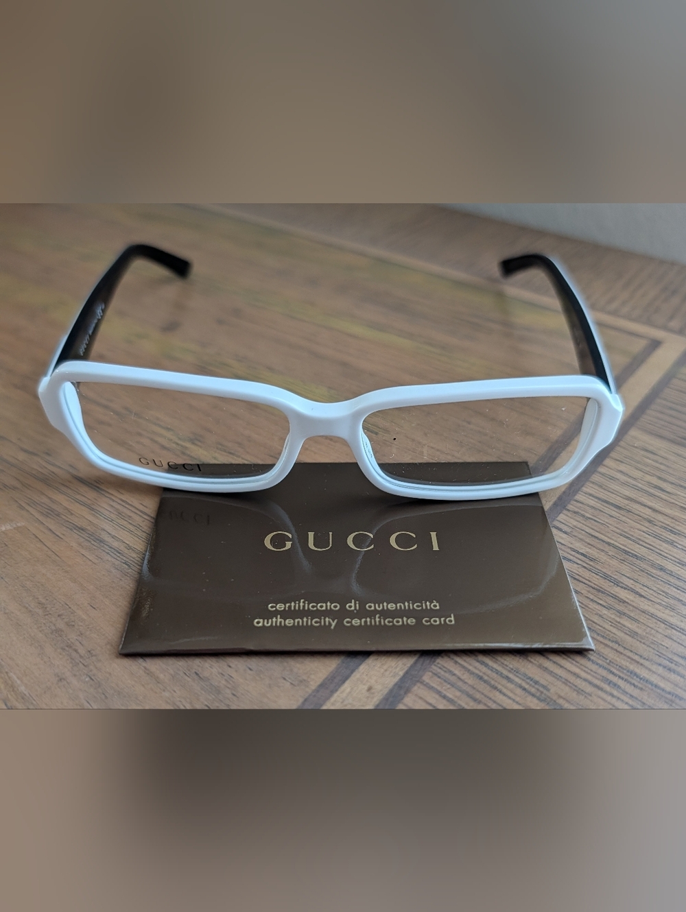 Gucci White Rectangular Eyeglasses GG 3124